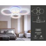 Светильник потолочный светодиодный с RGB подсветкой и пультом FA9524/2+2 WH белый 92W 6400K/3000K+RGB 560*370*110 (ПДУ РАДИО 2.4G) от NovaLamp