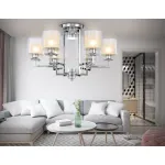 Потолочная люстра TR4418/6 CH/CL/FR хром/прозрачный/белый матовый E27*6 max 40W D748*463 (лампы LED E27*6 10W 4200K в комплекте) от NovaLamp