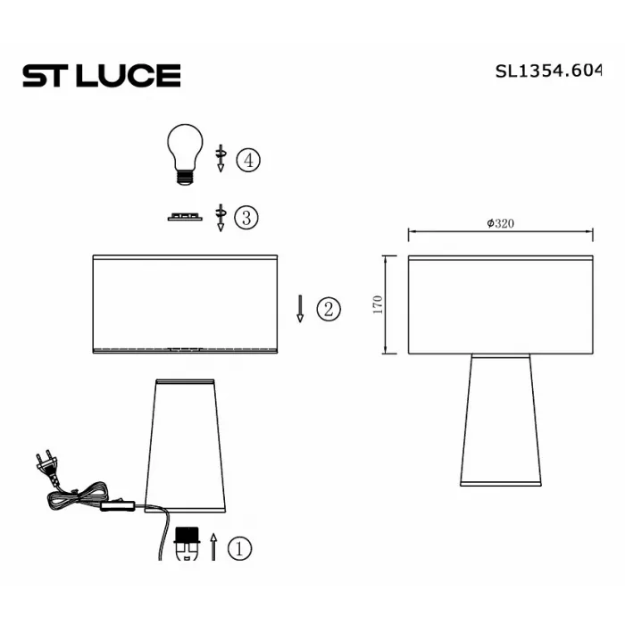 Настольная лампа декоративная ST-Luce Jackie SL1354.604.01 от ImperiumLoft