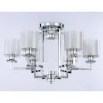Потолочная люстра TR4418/6 CH/CL/FR хром/прозрачный/белый матовый E27*6 max 40W D748*463 (лампы LED E27*6 10W 4200K в комплекте) от NovaLamp
