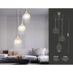 Подвесной светильник TR3540/3 WH/CL/FR белый/прозрачный/белый матовый E27*3 max 40W D281*800 от NovaLamp