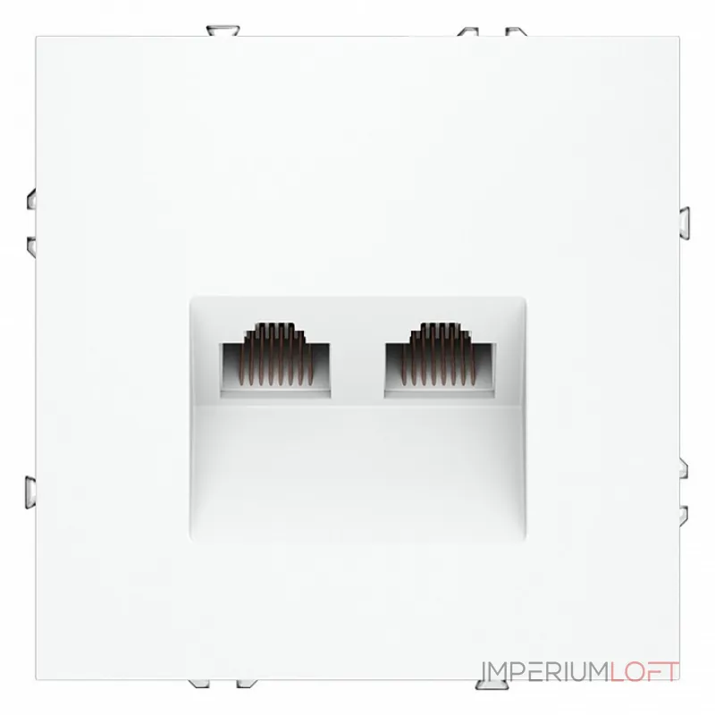 Розетка компьютерная встраиваемая S70 двойная RJ45+RJ45 кат.6 (белый матовый) Voltum VLS060202