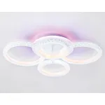 Светильник потолочный светодиодный с RGB подсветкой и пультом FA9524/2+2 WH белый 92W 6400K/3000K+RGB 560*370*110 (ПДУ РАДИО 2.4G) от NovaLamp