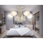 Подвесная люстра TR3066/5 WH/GD белый/золото E27*5 max 40W D590*340 от NovaLamp