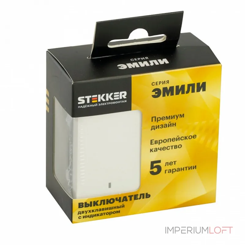 Выключатель двухклавишный с подсветкой без рамки Stekker RSW10-5102-01 49864 Выключатель двухклавишный с подсветкой без рамки Stekker RSW10-5102-01 49864