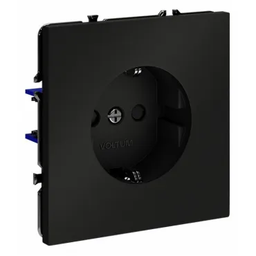 Розетка с заземлением и со шторкой без рамки Voltum S70 VLS040208
