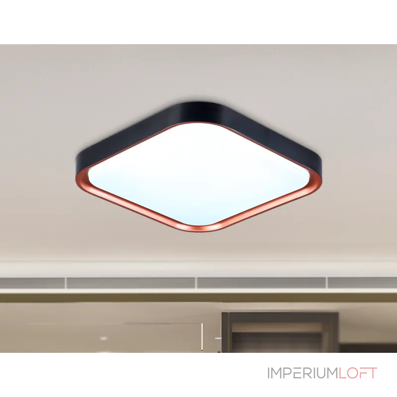 Потолочный светодиодный светильник FZ1271 BK/PGD черный/розовое золото 27W 5000K 350*350*60 (Без ПДУ) от NovaLamp