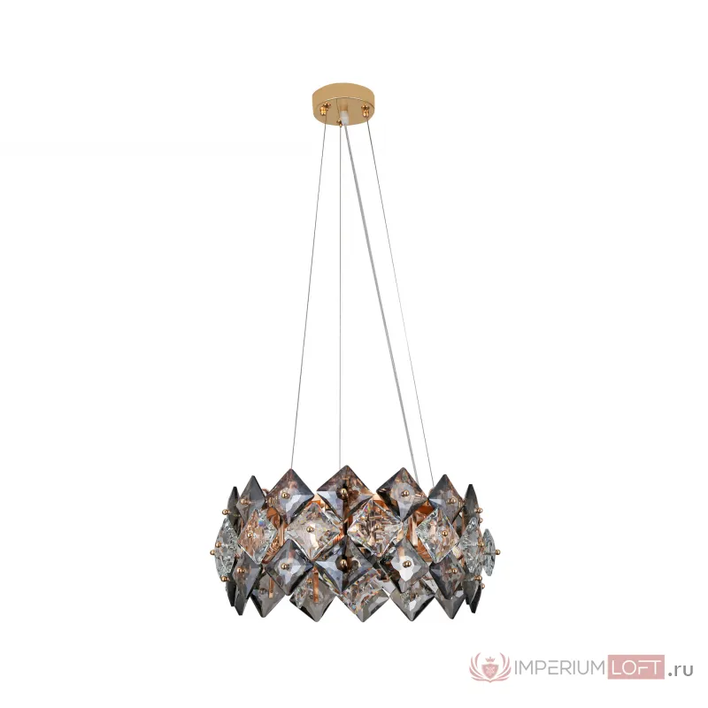 Подвесная люстра с хрусталем TR5185/4 GD/CL/SM золото/прозрачный/дымчатый E14/4 max 40W D450*1600 от NovaLamp
