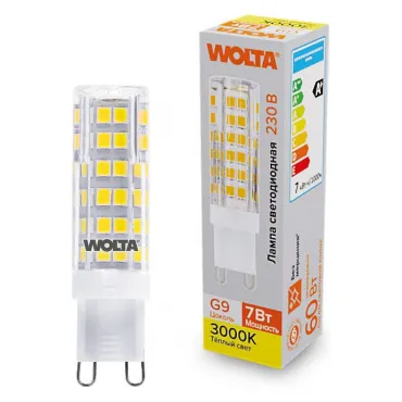 Лампа светодиодная Wolta G9 7Вт 3000K WSTD-JCD-7W3KG9-C