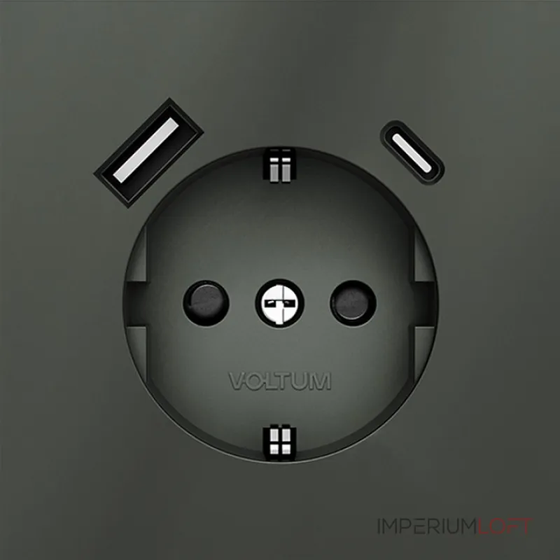 Розетка с заземлением и со шторкой и 2хUSB type A и C без рамки Voltum S70 VLS040506 от ImperiumLoft Розетка с заземлением и со шторкой и 2хUSB type A и C без рамки Voltum S70 VLS040506 от ImperiumLoft