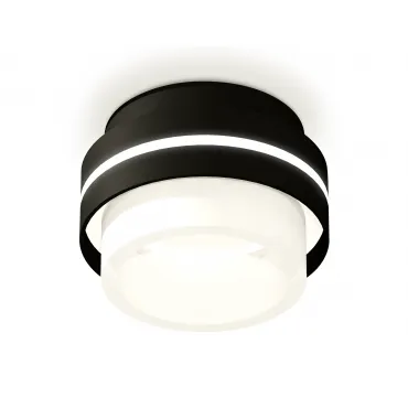 Комплект накладного светильника с акрилом XS8414002 SBK/FR черный песок/белый матовый GX53 (C8414, N8401)