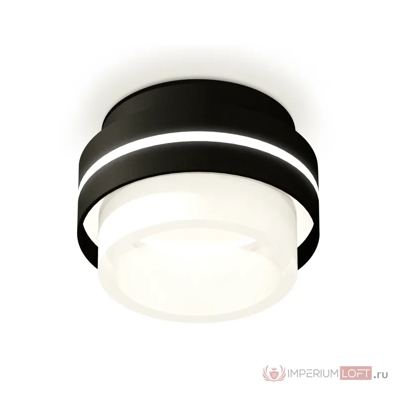 Комплект накладного светильника с акрилом XS8414002 SBK/FR черный песок/белый матовый GX53 (C8414, N8401) от NovaLamp
