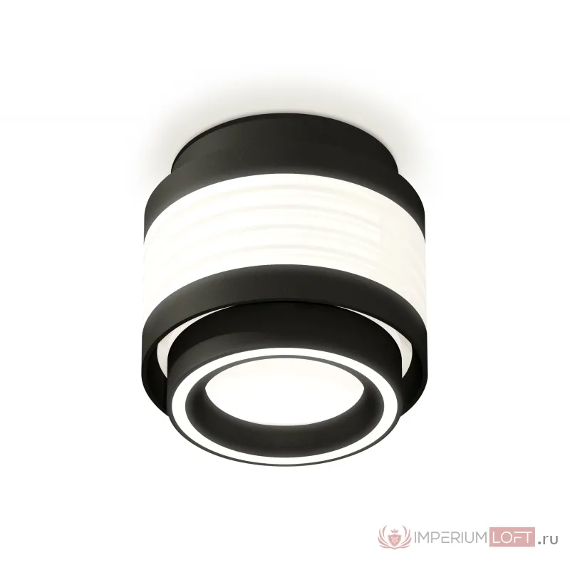 Комплект накладного светильника с акрилом XS8432002 SBK/FR черный песок/белый матовый GX53 (C8432, N8434) от NovaLamp