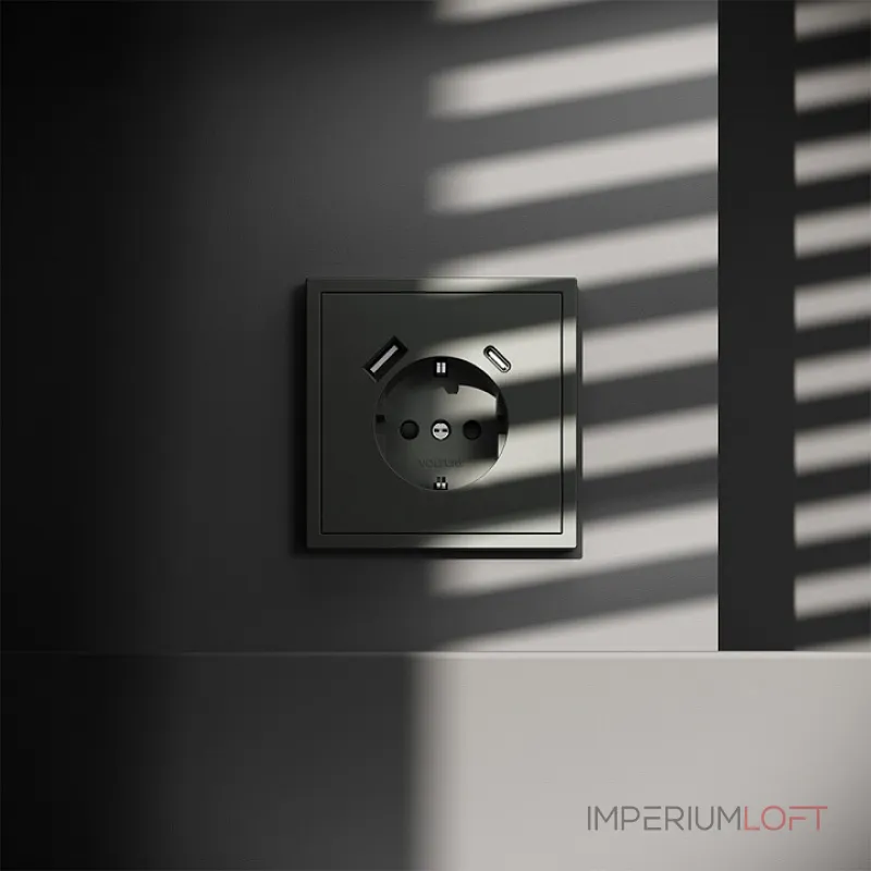 Розетка с заземлением и со шторкой и 2хUSB type A и C без рамки Voltum S70 VLS040506 от ImperiumLoft Розетка с заземлением и со шторкой и 2хUSB type A и C без рамки Voltum S70 VLS040506 от ImperiumLoft