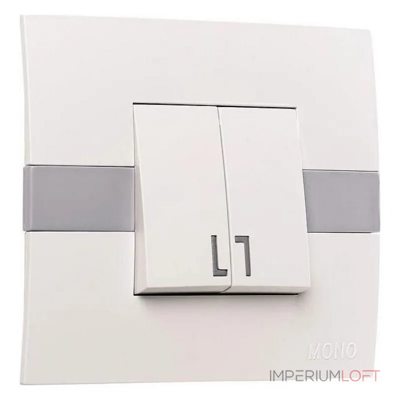 Выключатель двухклавишный Mono Electric Eсо 101-010101-102 Выключатель двухклавишный Mono Electric Eсо 101-010101-102