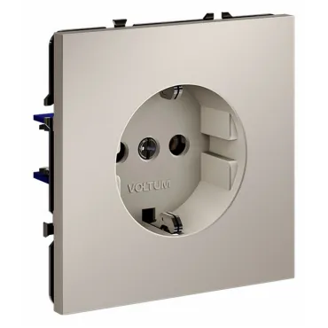 Розетка с заземлением без рамки Voltum S70 VLS040103