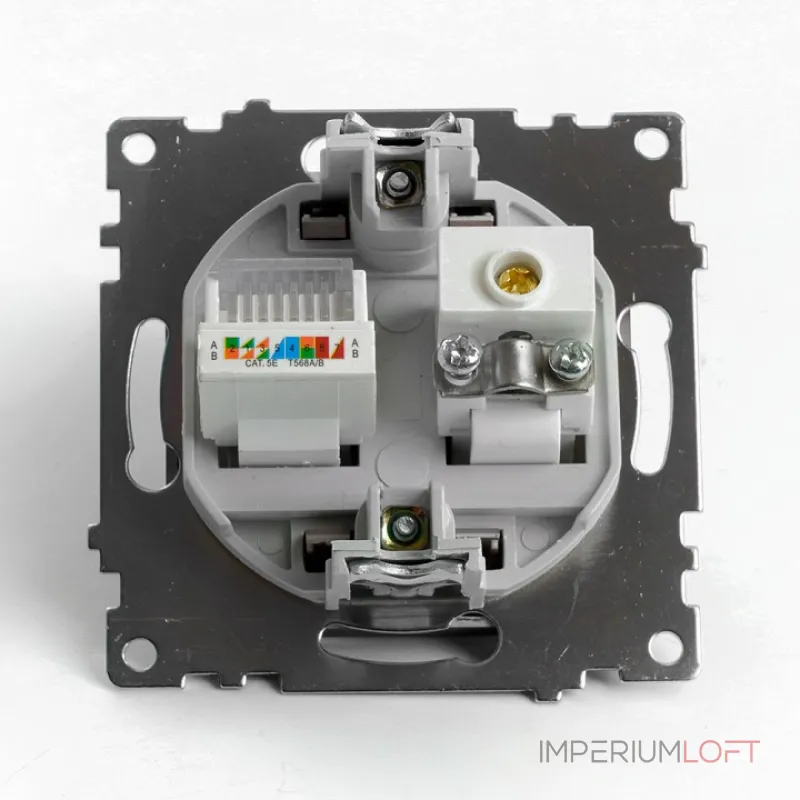 ТВ-розетка и розетка Ethernet RJ-45 без рамки Stekker GLS00-7106-04 49185 ТВ-розетка и розетка Ethernet RJ-45 без рамки Stekker GLS00-7106-04 49185