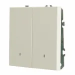 Выключатель двухклавишный с подсветкой без рамки Stekker RSW10-5102-01 49864