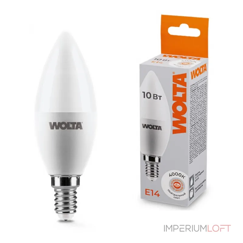 Лампа светодиодная Wolta E14 10Вт 4000K 25SC10E14