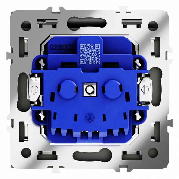 Розетка с заземлением и со шторкой без рамки с крышкой Voltum S70 VLS040308 от ImperiumLoft