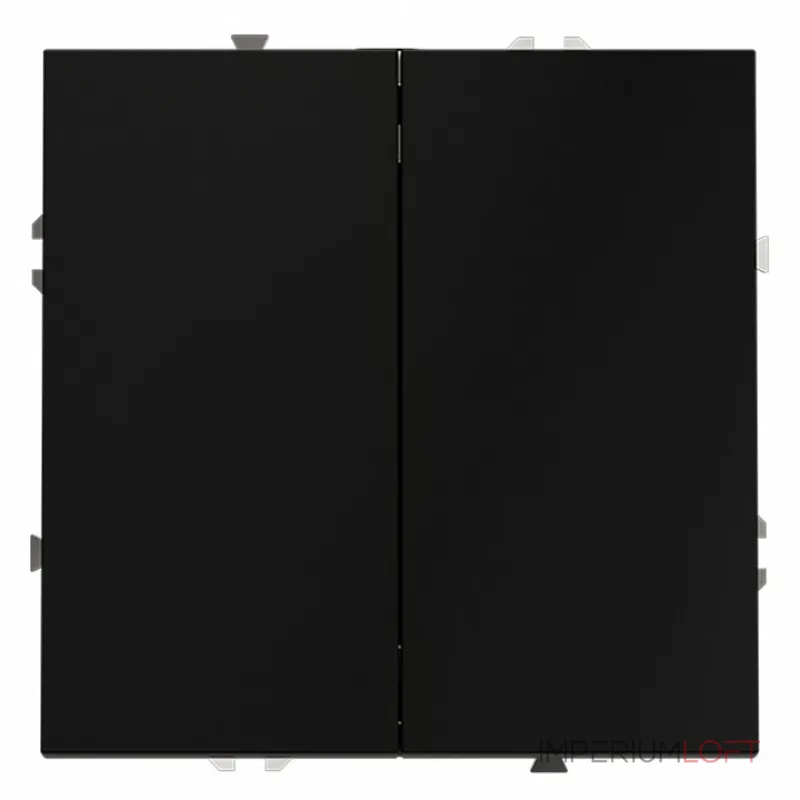 Проходной переключатель встраиваемый S70 двухклавишный 10А (черный матовый) Voltum VLS020308