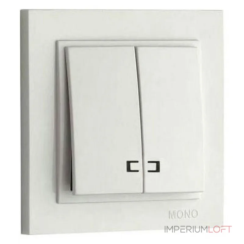 Выключатель двухклавишный с подсветкой Mono Electric Despina 102-010025-103