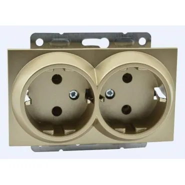 Розетка двойная с заземлением без рамки Mono Electric Despina / Larissa 500-002204-120