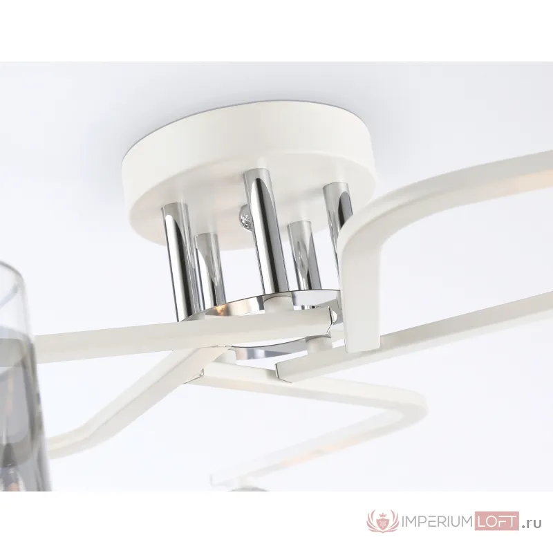 Светильник потолочный TR303219/5 WH/CH/SM белый/хром/дымчатый E27*5 max 60W D580*250 от NovaLamp
