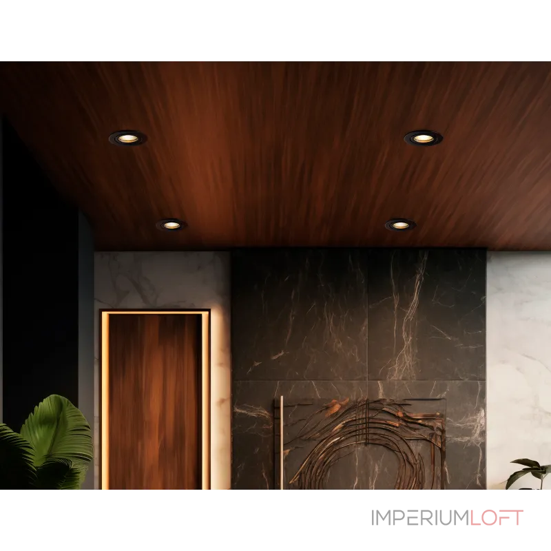 Светильник встраиваемый IP44 с высокой степенью пылевлагозащиты TN1151 BK черный IP44 GU5.3 D85*28 от NovaLamp