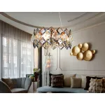 Подвесная люстра с хрусталем TR5185/4 GD/CL/SM золото/прозрачный/дымчатый E14/4 max 40W D450*1600 от NovaLamp