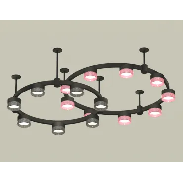 Комплект подвесного светильника с композитным хрусталем XR92221200/16 SBK/PI/BK черный песок/розовый/тонированный GX53 (A9222, A9227, C9242, C9238, N8486, N8484) от NovaLamp