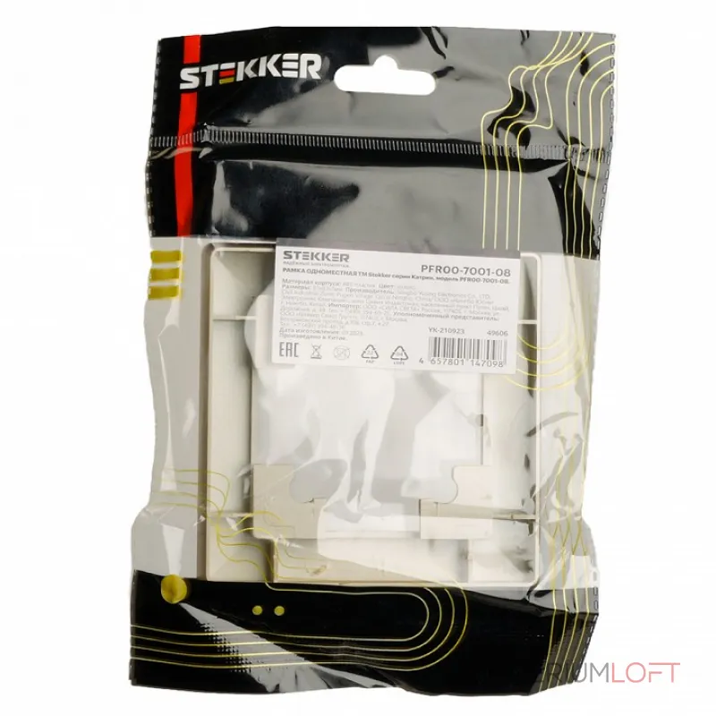 Рамка на 1 пост Stekker PFR00-7001-08 49606 Рамка на 1 пост Stekker PFR00-7001-08 49606