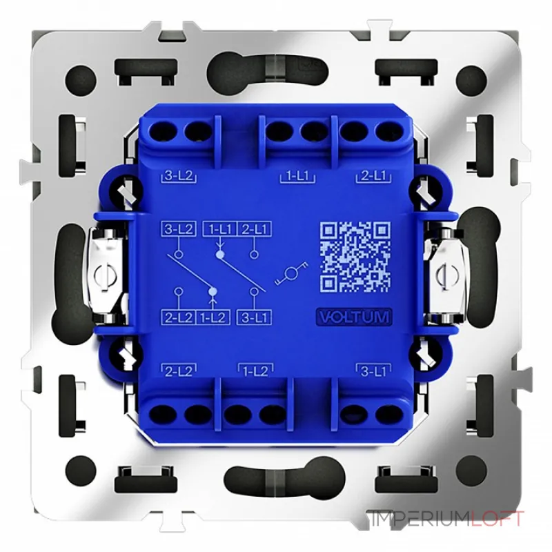 Проходной переключатель встраиваемый S70 двухклавишный 10А (черный матовый) Voltum VLS020308