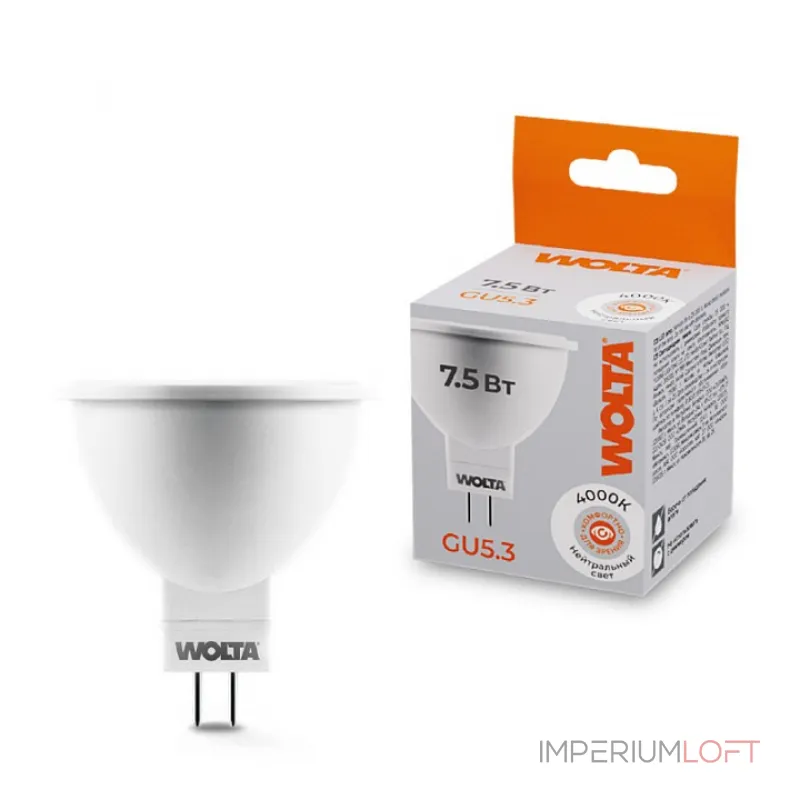 Лампа светодиодная Wolta GU5.3 7.5Вт 4000K 25SMR16-220-7.5GU5.3 от ImperiumLoft Лампа светодиодная Wolta GU5.3 7.5Вт 4000K 25SMR16-220-7.5GU5.3 от ImperiumLoft