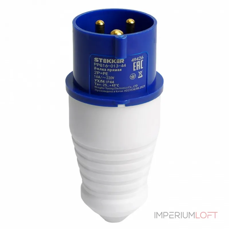 Вилка прямая 2P+PE Stekker ST 49426 от ImperiumLoft Вилка прямая 2P+PE Stekker ST 49426 от ImperiumLoft