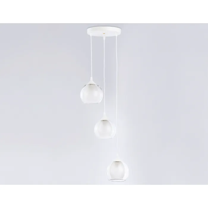 Подвесной светильник TR3540/3 WH/CL/FR белый/прозрачный/белый матовый E27*3 max 40W D281*800 от NovaLamp
