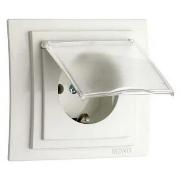 Розетка с заземлением с крышкой без рамки Mono Electric Despina / Larissa 500-000121-118