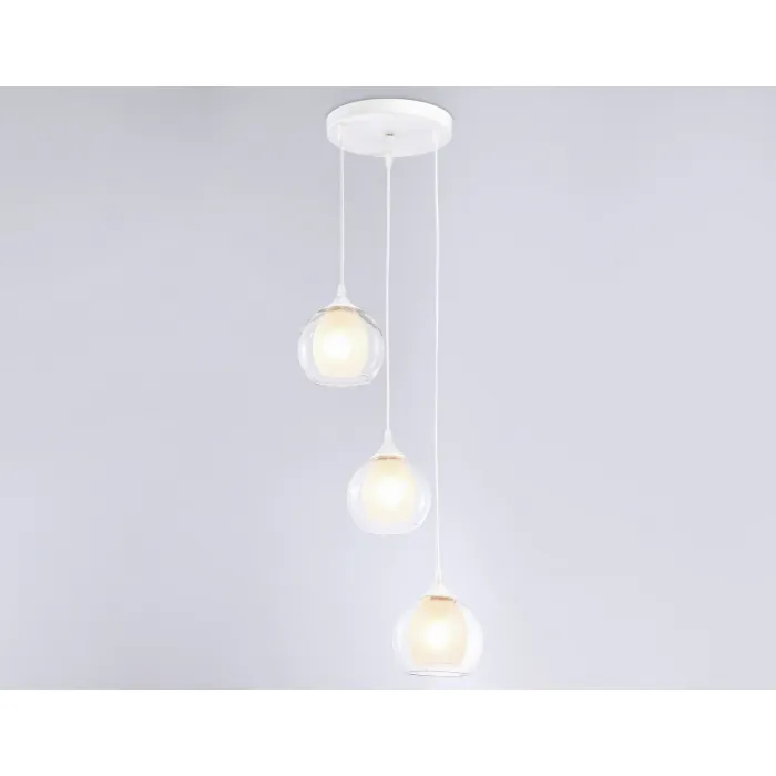 Подвесной светильник TR3540/3 WH/CL/FR белый/прозрачный/белый матовый E27*3 max 40W D281*800 от NovaLamp