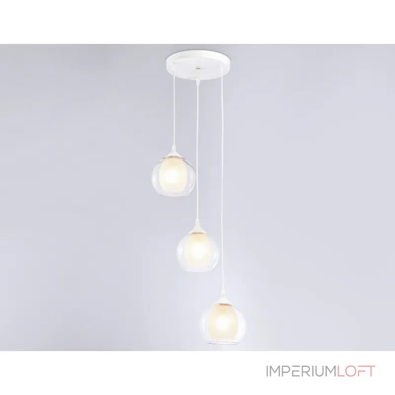 Подвесной светильник TR3540/3 WH/CL/FR белый/прозрачный/белый матовый E27*3 max 40W D281*800 от NovaLamp Подвесной светильник TR3540/3 WH/CL/FR белый/прозрачный/белый матовый E27*3 max 40W D281*800 от NovaLamp