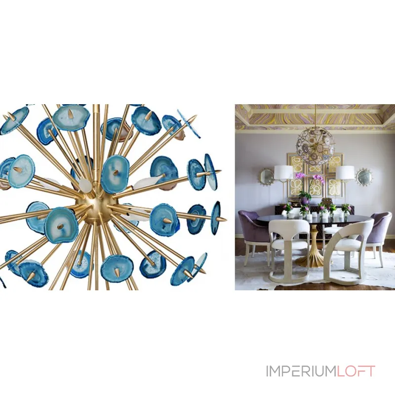 Люстра на штанге Agate Burst Chandelier BLUE Люстра на штанге Agate Burst Chandelier BLUE