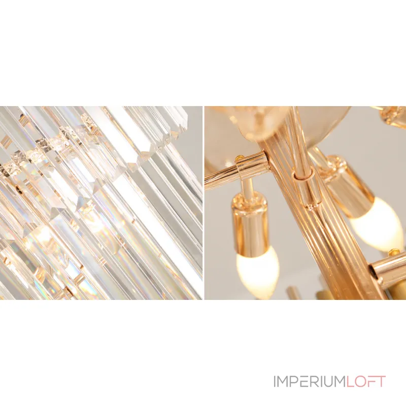 Подвесная люстра Empire Large Cascading Chandelier Gold Rectangular Crystal 