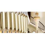 Подвесная люстра Empire Large Cascading Chandelier Gold Rectangular Crystal 