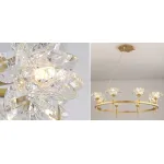 Люстра Хрустальные Цветы Лотоса Lotus flower Clear Glass lamp 8 от ImperiumLoft