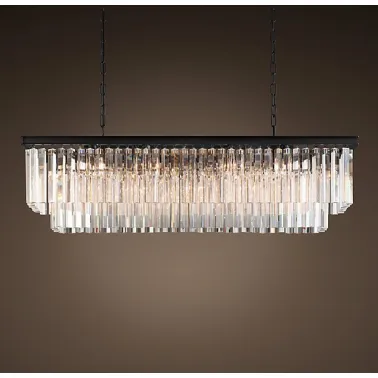 Люстра RH 1920s Odeon Clear Glass Fringe Blackiron 125