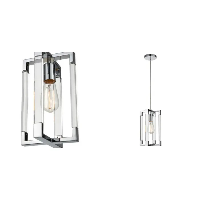 Подвесной светильник Transparent Strips Chromium Frame One от ImperiumLoft