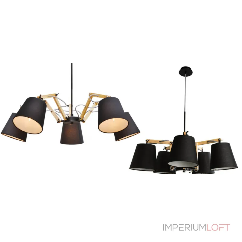 Люстра на штанге Woodland Pendant 5 Black