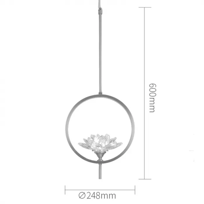Подвесной светильник Хрустальный Цветок Лотоса Lotus flower Clear Glass pendant lamp B от ImperiumLoft