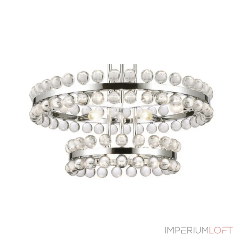 Люстра на штанге Sacramento Transparent Balls Two Circle Chandelier 