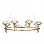 Люстра Хрустальные Цветы Лотоса Lotus flower Clear Glass lamp 8 от ImperiumLoft