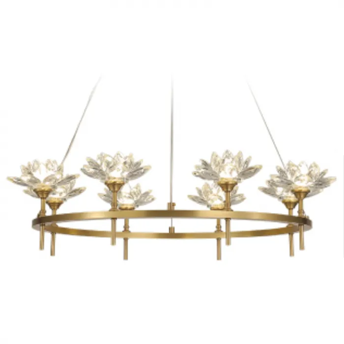 Люстра Хрустальные Цветы Лотоса Lotus flower Clear Glass lamp 8 от ImperiumLoft
